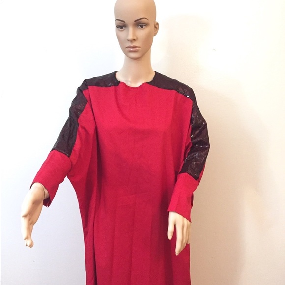 Modest dress Red abaya butterfly abaya dress Kaftan Batwing abaya - Picture 3 of 5